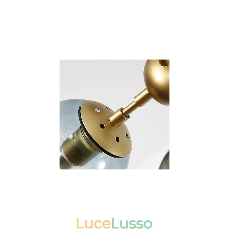 Lampada a sospensione in metallo e vetro in stile europeo moderno a dieci luci, lampadario industriale per decorare l'atrio