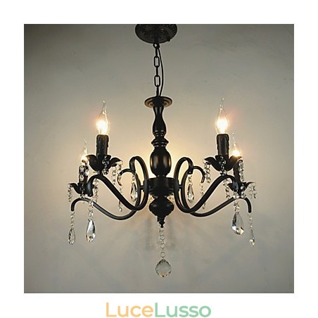 Illuminazione di novità Lampada in ferro battuto in stile europeo Originalità Individualità Decorazione Lampada a candela Lampadario Illuminazione di novità Lampada in ferro battuto in stile europeo Originalità Individualità Decorazione Lampada a candela Lampadario
