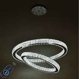 Lampadario di cristallo per interni, moderno, a sospensione, da soffitto, dimmerabile, con telecomando