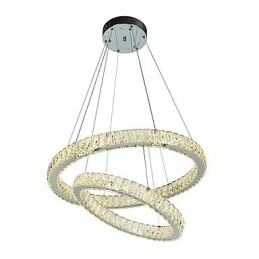 Lampadario di cristallo per interni, moderno, a sospensione, da soffitto, dimmerabile, con telecomando