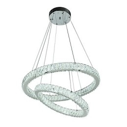 Lampadario di cristallo per interni, moderno, a sospensione, da soffitto, dimmerabile, con telecomando