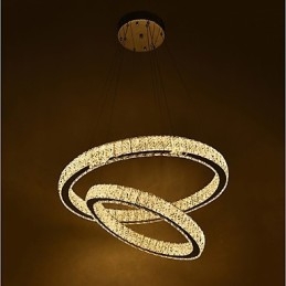 Lampadario di cristallo per interni, moderno, a sospensione, da soffitto, dimmerabile, con telecomando