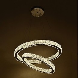 Lampadario di cristallo per interni, moderno, a sospensione, da soffitto, dimmerabile, con telecomando