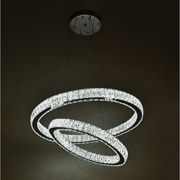 Lampadario di cristallo per interni, moderno, a sospensione, da soffitto, dimmerabile, con telecomando