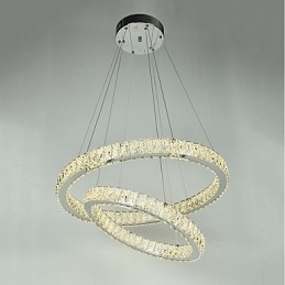 Lampadario di cristallo per interni, moderno, a sospensione, da soffitto, dimmerabile, con telecomando
