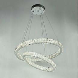 Lampadario di cristallo per interni, moderno, a sospensione, da soffitto, dimmerabile, con telecomando
