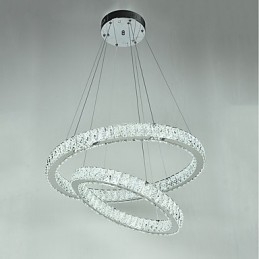 Lampadario di cristallo per interni, moderno, a sospensione, da soffitto, dimmerabile, con telecomando