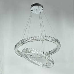 Lampadario di cristallo per interni, moderno, a sospensione, da soffitto, dimmerabile, con telecomando