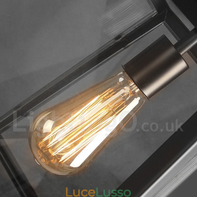 Lampada a sospensione vintage in metallo con paralume in vetro