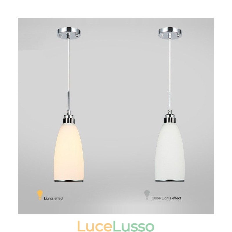 Lampada a sospensione moderna contemporanea in metallo integrata da 1 luce