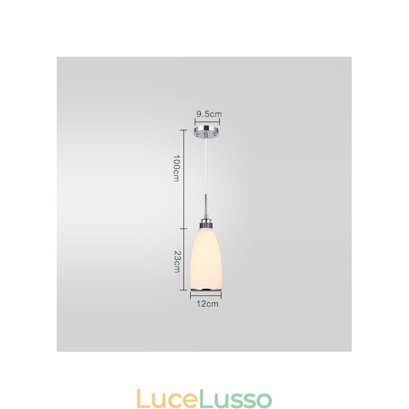 Lampada a sospensione moderna contemporanea in metallo integrata da 1 luce