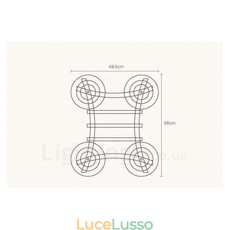 Lampada a sospensione rustica in legno a 4 luci con paralume in vetro