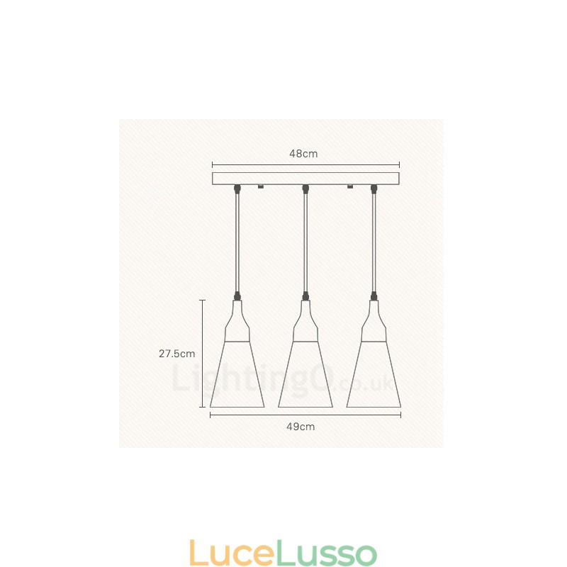 Lampada a sospensione moderna contemporanea in legno a 3 luci con paralume in tessuto