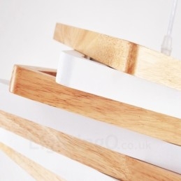 1 lampada a sospensione moderna e contemporanea in legno chiaro con paralume in legno