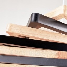 1 lampada a sospensione moderna e contemporanea in legno chiaro con paralume in legno