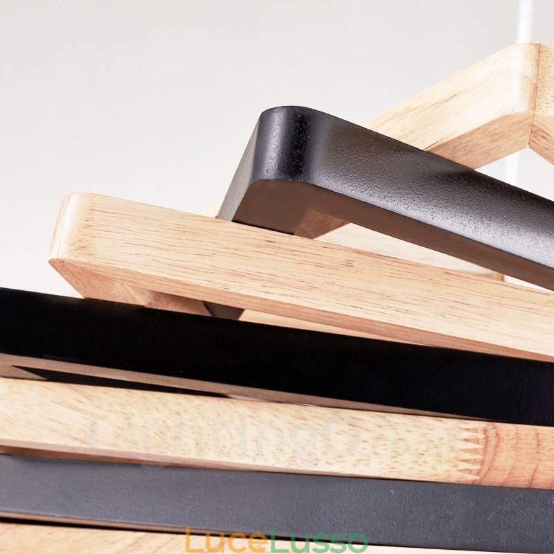 1 lampada a sospensione moderna e contemporanea in legno chiaro con paralume in legno