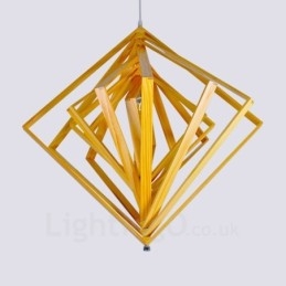 1 lampada a sospensione moderna in stile nordico contemporaneo in legno chiaro con paralume in legno