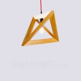 1 lampada a sospensione moderna e contemporanea in legno chiaro con paralume in legno