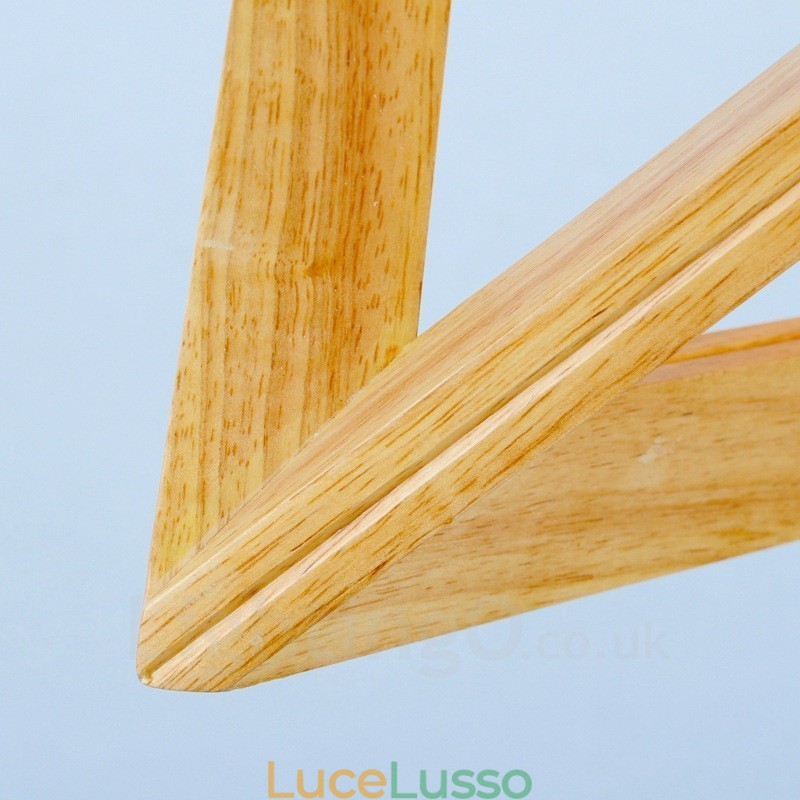 1 lampada a sospensione moderna e contemporanea in legno chiaro con paralume in legno