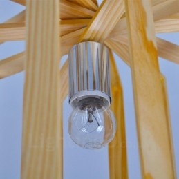 1 lampada a sospensione moderna in stile nordico contemporaneo in legno chiaro con paralume in legno