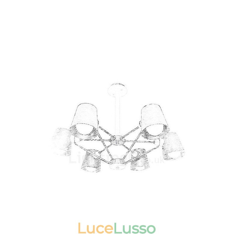 6 Lampada a sospensione moderna in stile nordico contemporaneo in legno chiaro con paralume in ferro