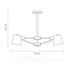 6 Lampada a sospensione moderna in stile nordico contemporaneo in legno chiaro con paralume in ferro