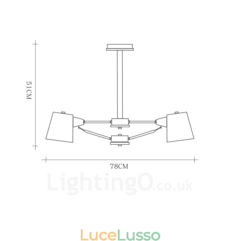 6 Lampada a sospensione moderna in stile nordico contemporaneo in legno chiaro con paralume in ferro