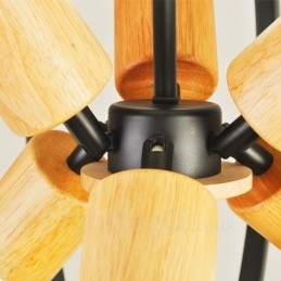 Lampada a sospensione retrò vintage in ferro a 6 luci con paralume in ferro