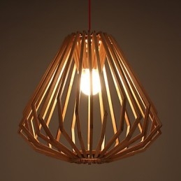 Lampadario Mini Stile Tradizionale Classico Legno Bambù