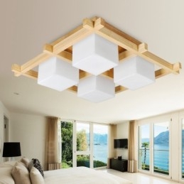 4 luci moderne in stile nordico contemporaneo da soffitto con paralume in vetro
