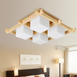 4 luci moderne in stile nordico contemporaneo da soffitto con paralume in vetro