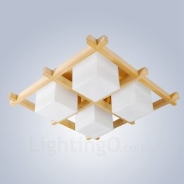 4 luci moderne in stile nordico contemporaneo da soffitto con paralume in vetro