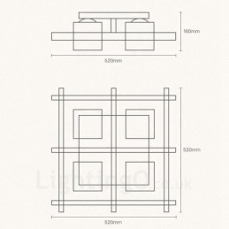4 luci moderne in stile nordico contemporaneo da soffitto con paralume in vetro