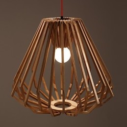 Lampadario Mini Stile Tradizionale Classico Legno Bambù