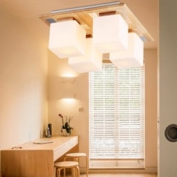 Plafoniere da soffitto moderne e contemporanee a 4 luci con paralume in vetro