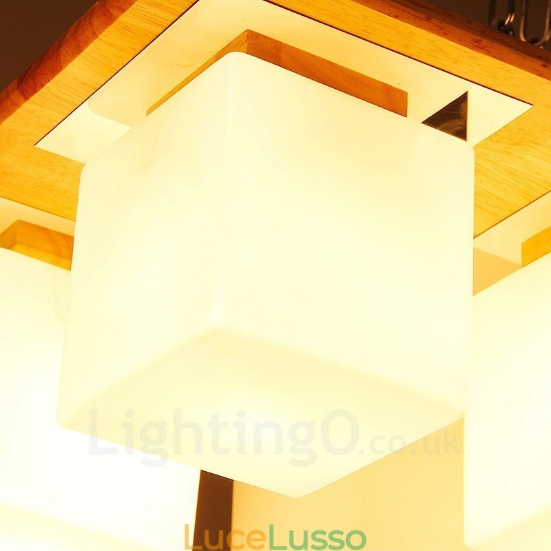 Plafoniere da soffitto moderne e contemporanee a 4 luci con paralume in vetro