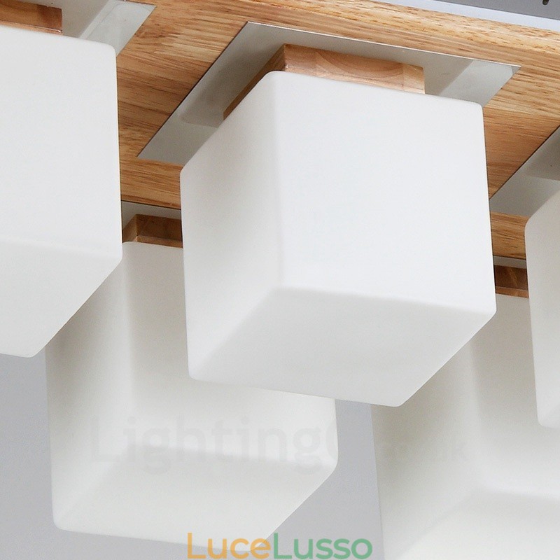6 luci da soffitto moderne e contemporanee a filo con paralume in vetro