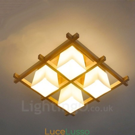 Plafoniere da soffitto moderne e contemporanee a 4 luci con paralume in vetro Plafoniere da soffitto moderne e contemporanee a 4 luci con paralume in vetro
