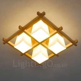 Plafoniere da soffitto moderne e contemporanee a 4 luci con paralume in vetro