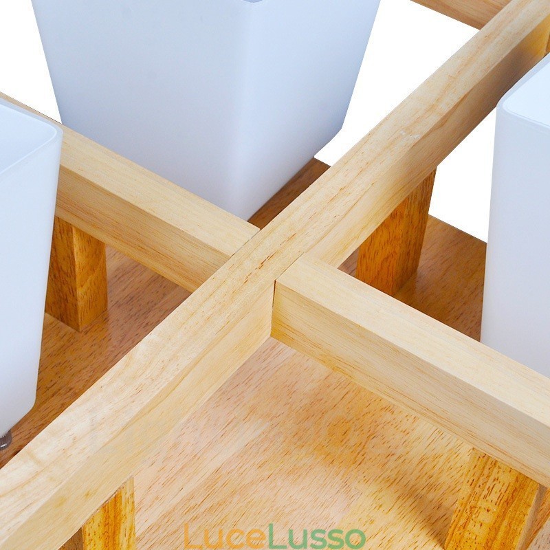 Plafoniere da soffitto moderne e contemporanee a 4 luci con paralume in vetro