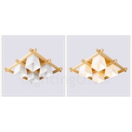 Plafoniere da soffitto moderne e contemporanee a 4 luci con paralume in vetro