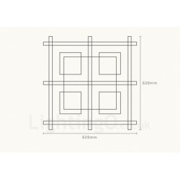 Plafoniere da soffitto moderne e contemporanee a 4 luci con paralume in vetro