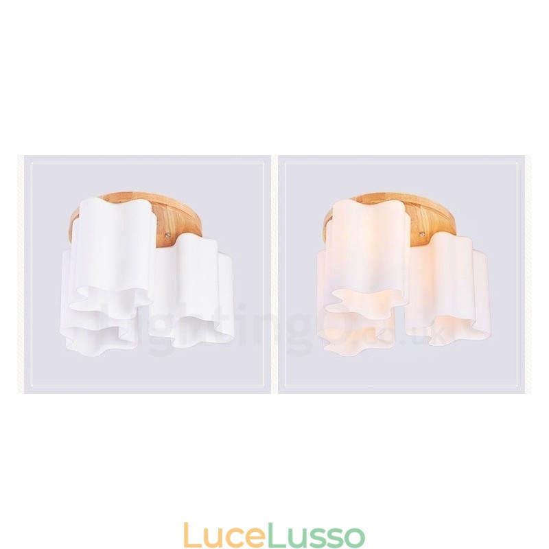 Plafoniere a filo moderne e contemporanee a 3 luci con paralume in vetro