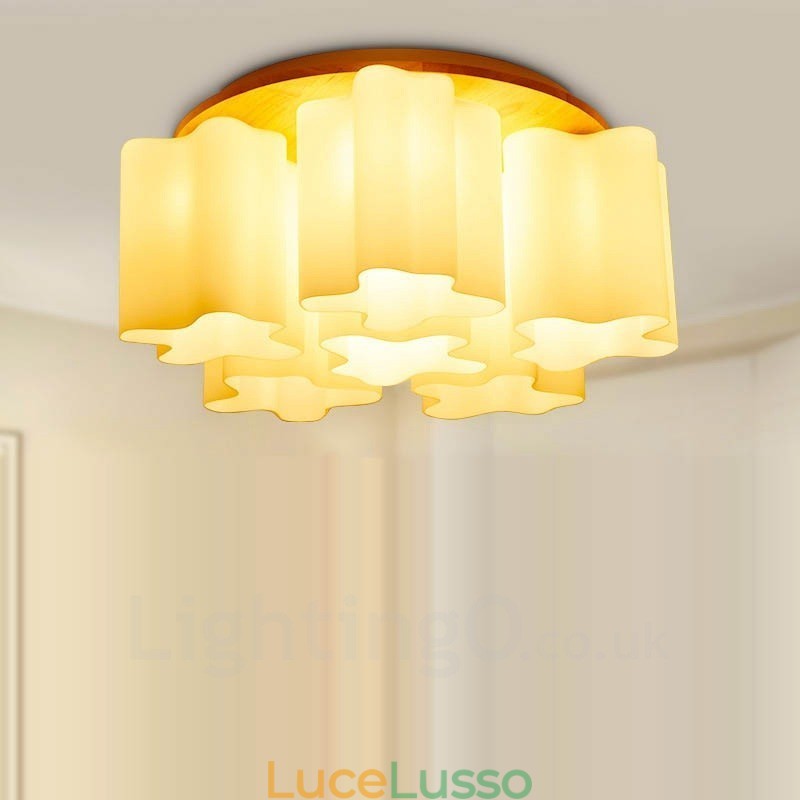 6 luci da soffitto moderne e contemporanee a filo con paralume in vetro