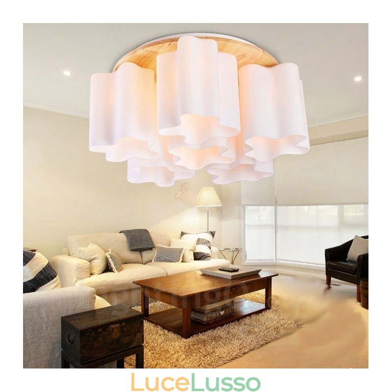 6 luci da soffitto moderne e contemporanee a filo con paralume in vetro