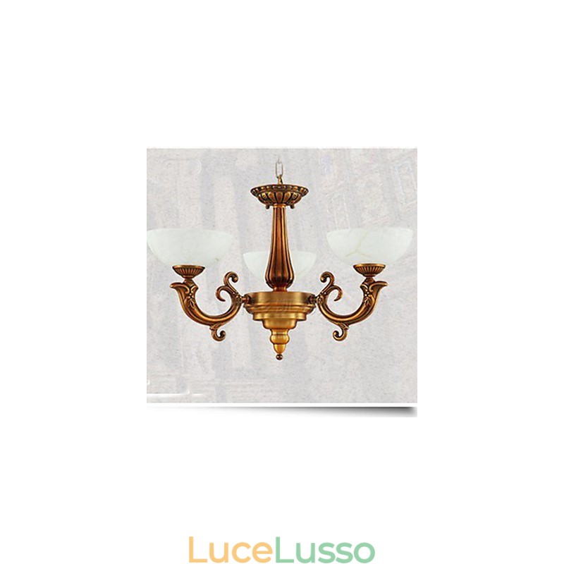 Lampadario in marmo in stile cinese Lampadario in rame pieno