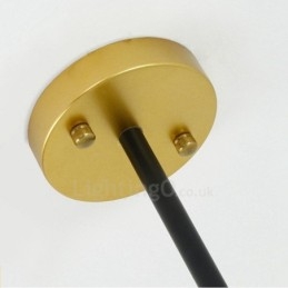 Lampadario a soffitto in stile nordico moderno e contemporaneo a 3 luci con paralume in vetro a sfera bianco e nero