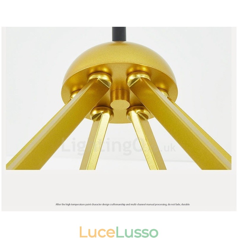 Lampadario a 6 luci in stile nordico moderno e contemporaneo con paralume in vetro a sfera bianco e nero