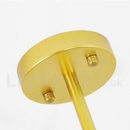 Lampadario a 9 luci in stile nordico moderno e contemporaneo, placcato in rame, con paralume in vetro a sfera bianco e oro