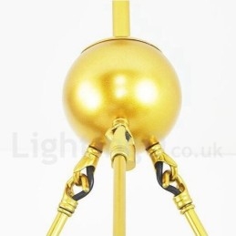 Lampadario a 9 luci in stile nordico moderno e contemporaneo, placcato in rame, con paralume in vetro a sfera bianco e oro